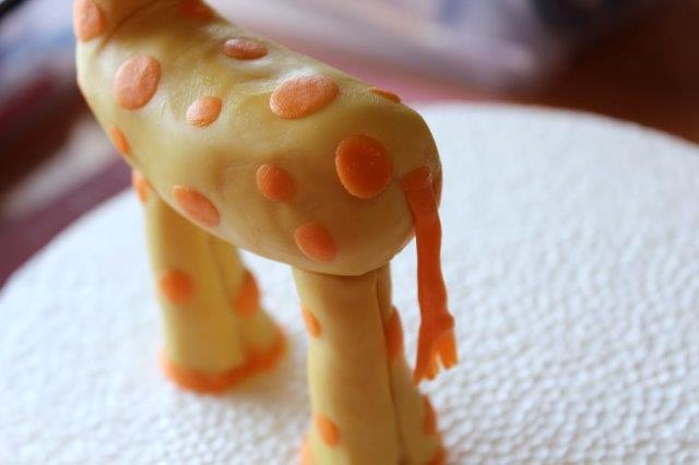 Giraffe's Body with Orange Tail Added