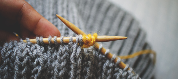 First step of i-cord bind off: casting on