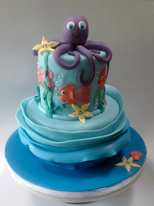 Cake Topped with Sugar Octopus - Bluprint Member Project