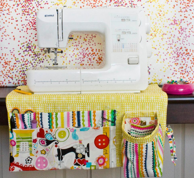 Sewing Machine on Table with Apron