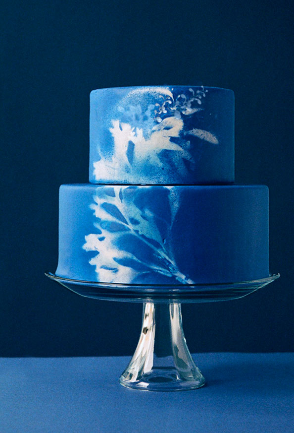 Cobalt Blue Airbrushed Cake