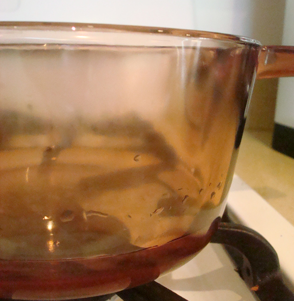 Double Boiler with Water on Stove