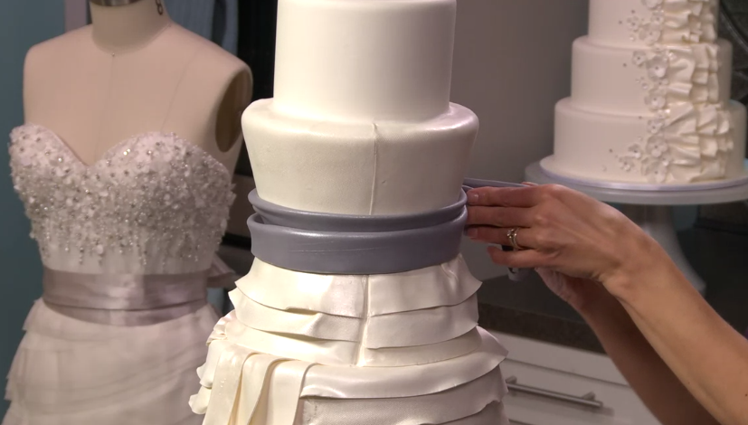 Wedding Dress, and In-Progress Wedding Cakes