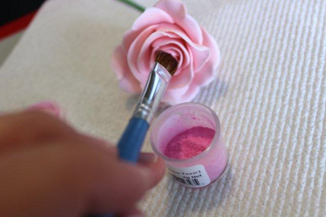 Brushing Rose with Petal Dust, on www.craftsy.com