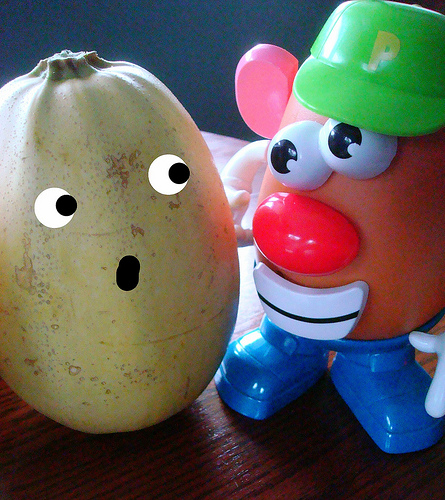 Mr. Potato Head and Squash with Cartoon Face