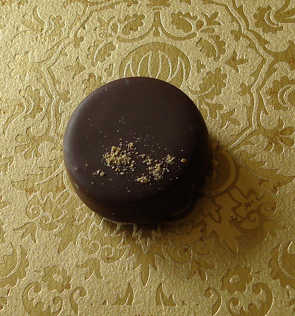 Chocolate Truffle on Gold Fabric 