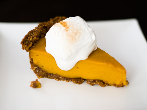 Piece of Butternut Squash Pie with Whipped Cream