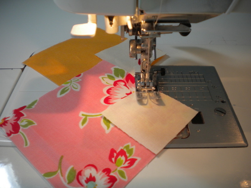 Chain Piecing Fabric on Sewing Machine