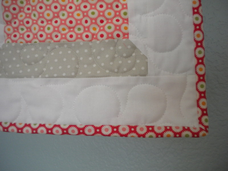 Quilt Corner Finished with Patterned Binding