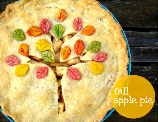 Pie Crust with Colorful Fall Leaf Design