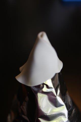Shaping the Gum Paste on the Foil Cone