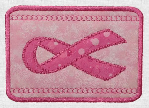 Mug Rug Featuring Pink Breast Cancer Ribbon