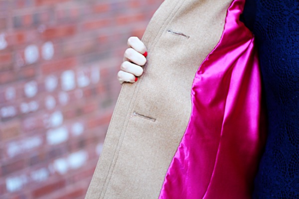 Pink lined coat