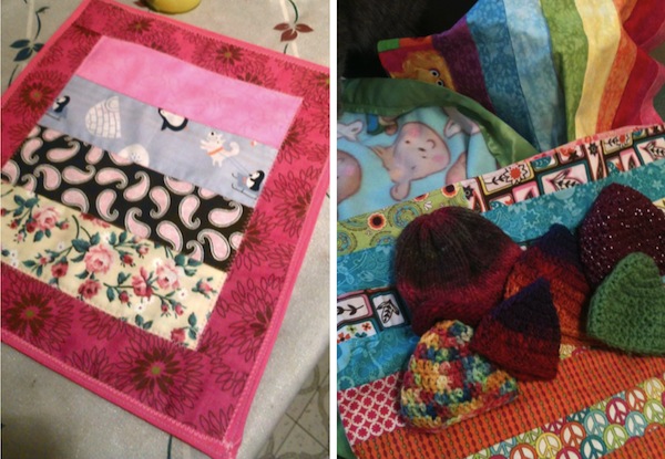 Collage of Quilting and Knitting Projects
