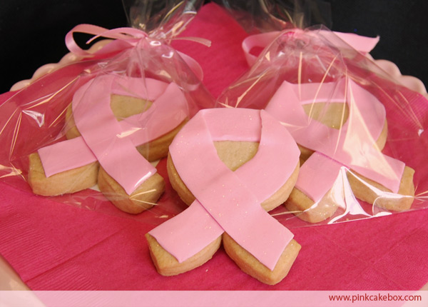 Pink Ribbon Sugar Cookies 