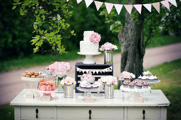 Vintage Pink-Themed Dessert Table