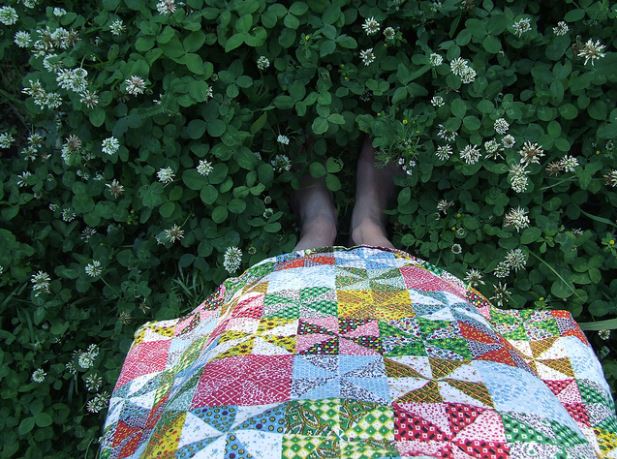 Patterned Quilt in a Natural Setting