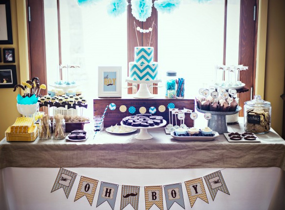 Blue-Themed Dessert Table