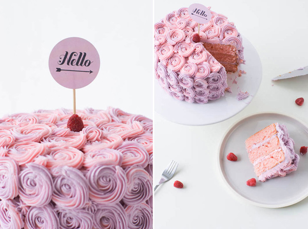 Pink Rosette Cake, Styled Cake Photograph on Craftsy 