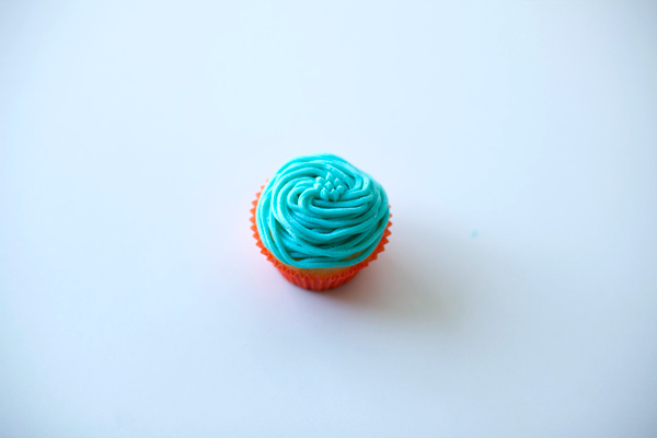 Cupcake Frosted with Blue Buttecream