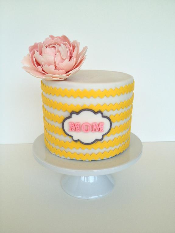 Mother's Day Cake with Fondant Flower