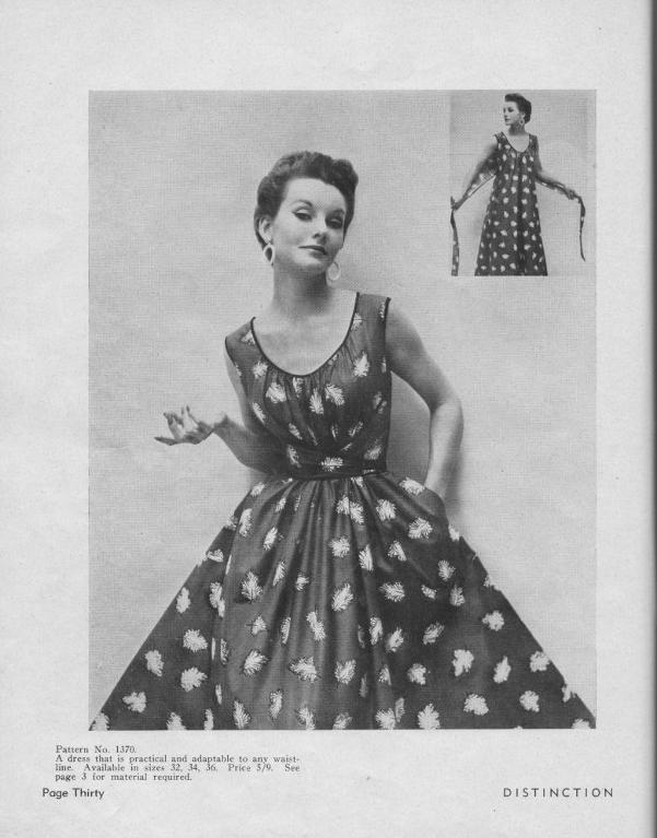 Vintage Pattern Cover Featuring Woman in Stylish Dress