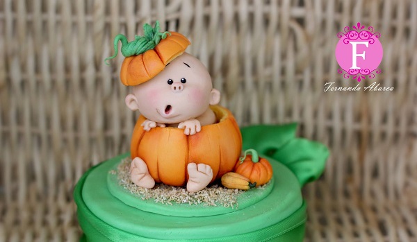 Fondant Baby in a Pumpkin