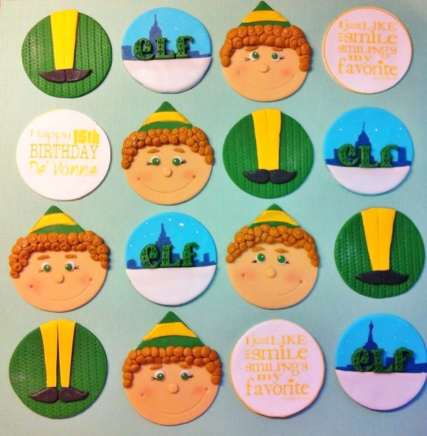 Christmas Cupcake Toppers - Elf