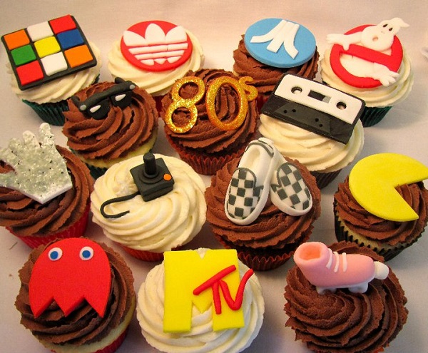 Fondant Toppers Representing Icons of 80s Pop Culture