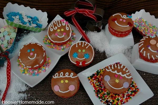 Gingerbread Cupcakes with Candy 