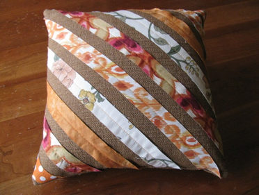 Pillow Make from Long Scraps of Fabric