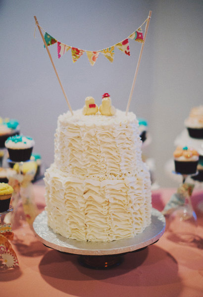 ruffled butter cream cake