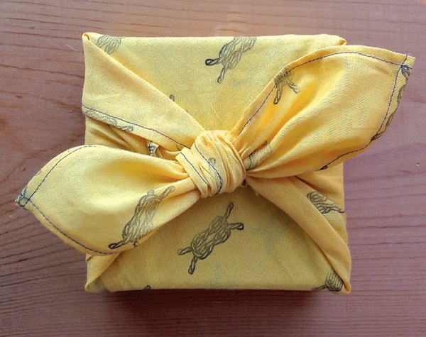 Present Wrapped in Patterned Fabric 