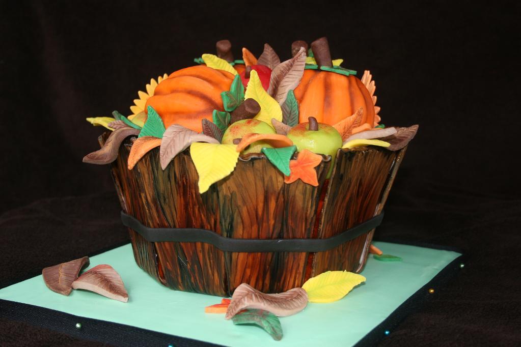Cake Carved as Thanksgiving Basket, on Bluprint 