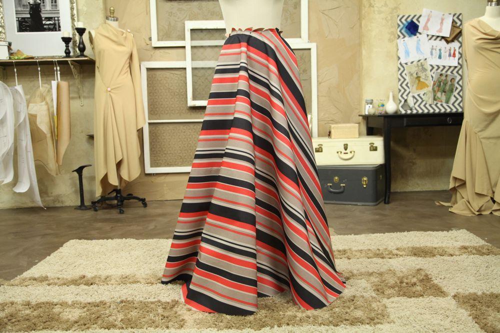 Striped Draped Skirt by Paul Gallo