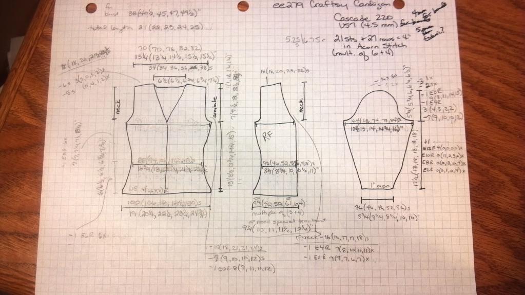 Diagrams for knitting pattern