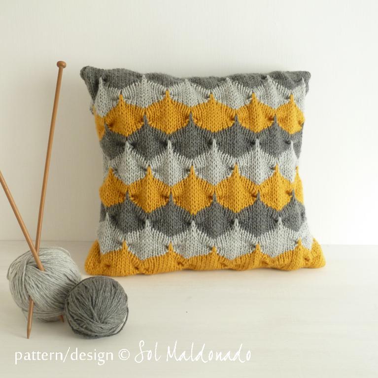 Geometric Knitted Pillow