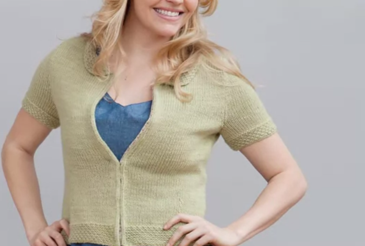 Woman in Fitted Knit Sweater, on Bluprint