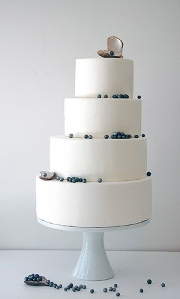 Tiered Pearl and Oyster Wedding Cake