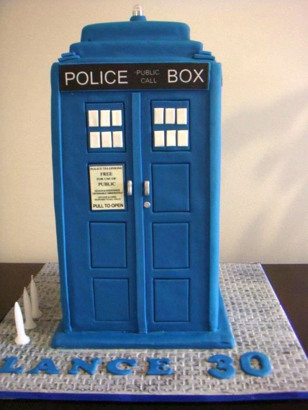 Police Box-Shaped Cake on Bluprint 