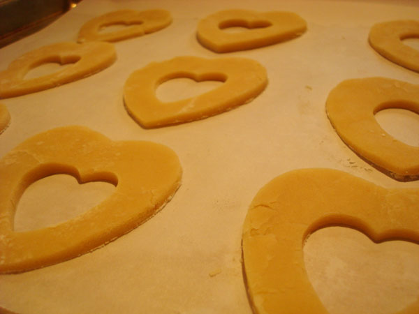 Dough Cut into Heart Shapes