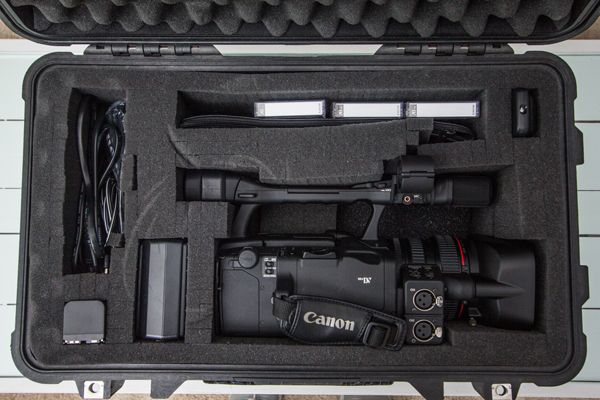 Camera Gear Packed in Foam