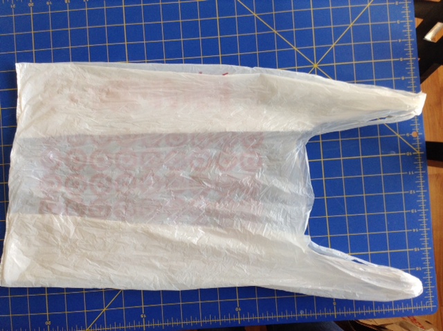 Plastic Bag Laying on Cutting Mat