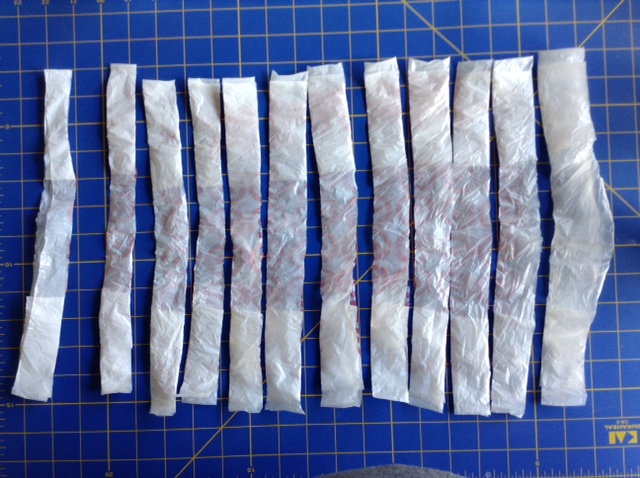 Plarn Process - Cutting Bag into Strips 