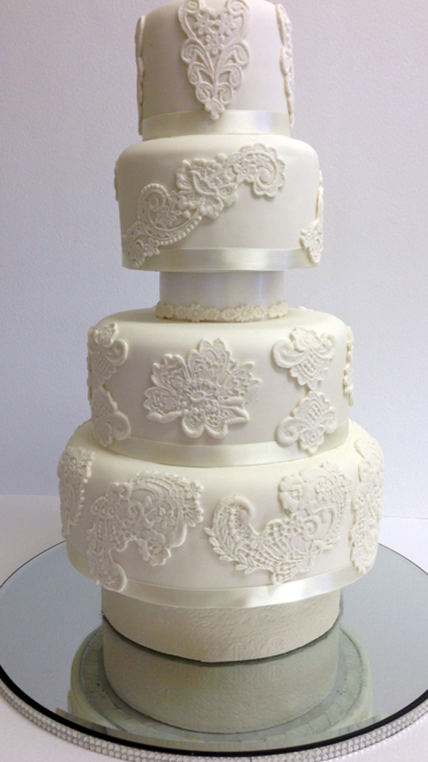 Tiered White Lace Cake - Bluprint Member Project 