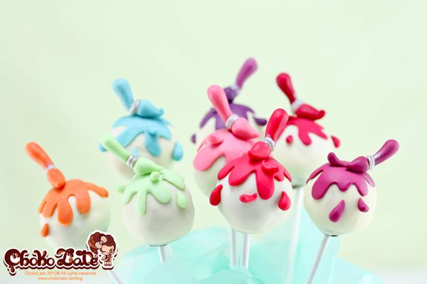 Cake Pops Shaped as Paint Brushes