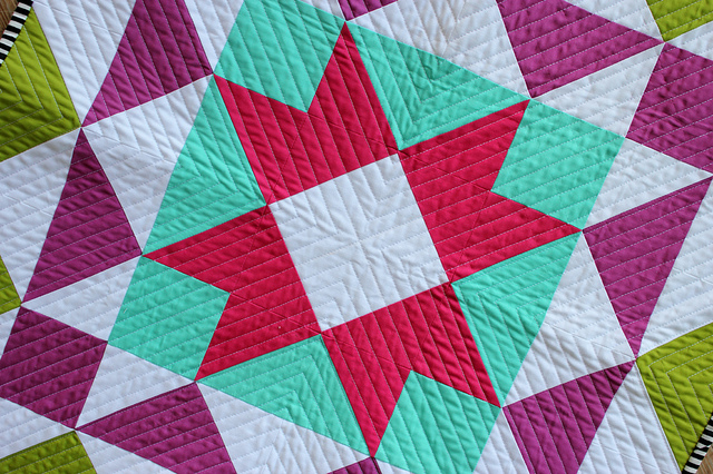 Quilt with Beautiful Straight-Line Stitching