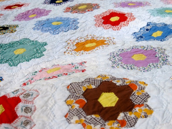 Colorful Floral-Themed Quilt