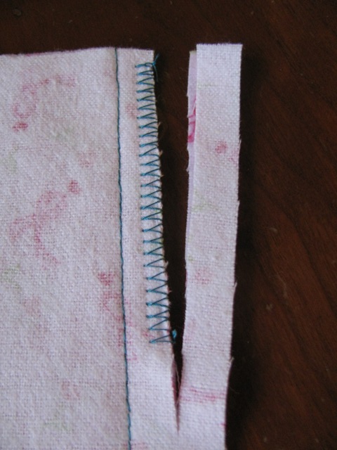 Fabric "serged" with lock cutter attachment 