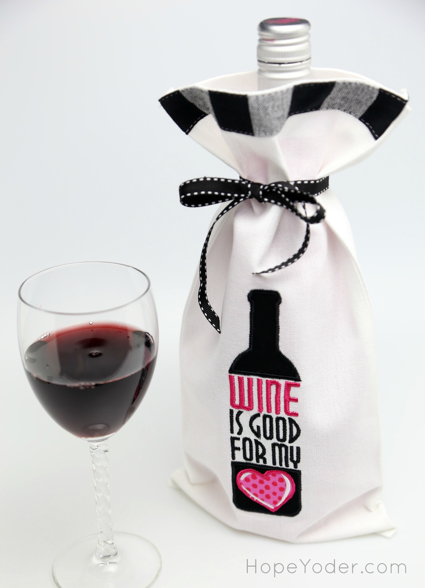 Machine Applique: Embroidered Wine Bag